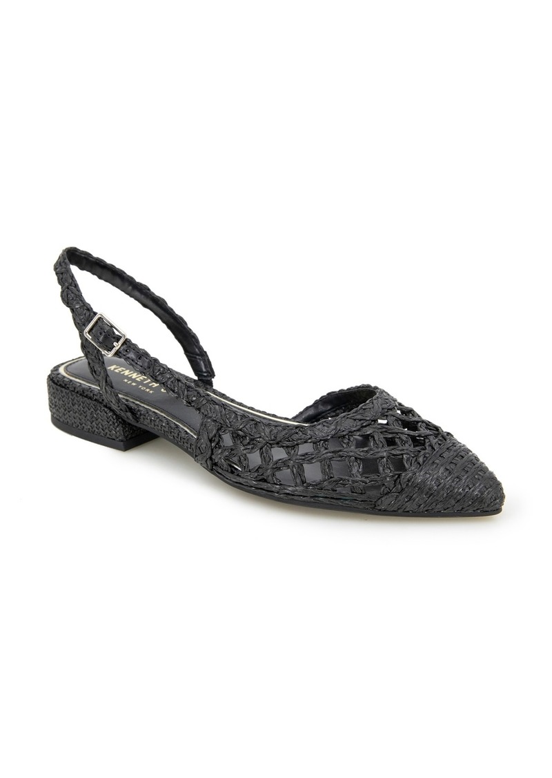 Kenneth Cole New York Women's Cayla Crochet Block Heel Slingback Pumps - Black