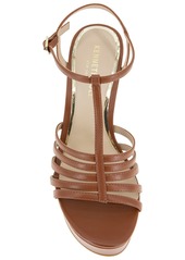 Kenneth Cole New York Women's Celia Platform Wedge Sandals - Cognac Polyurethane