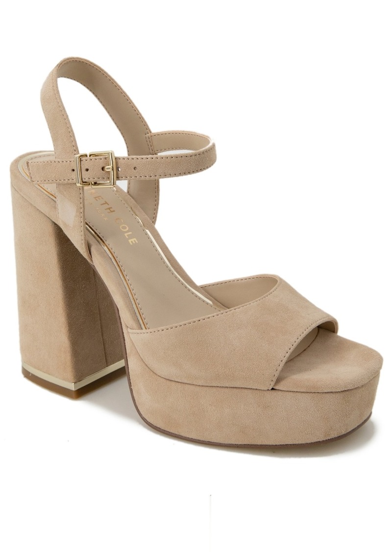 Kenneth Cole New York Women's Dolly Platform Sandals - Buff Genuine Suede