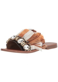 Kenneth Cole Women's Heron Slide Sandal with Fringe and Jewels   M US
