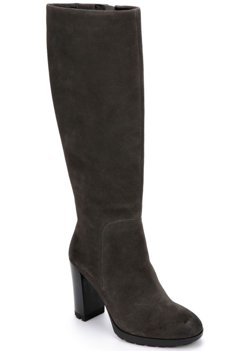 Kenneth Cole New York Women's Justin 2.0 Lug Sole Tall Knee High Boots - Asphault Leather