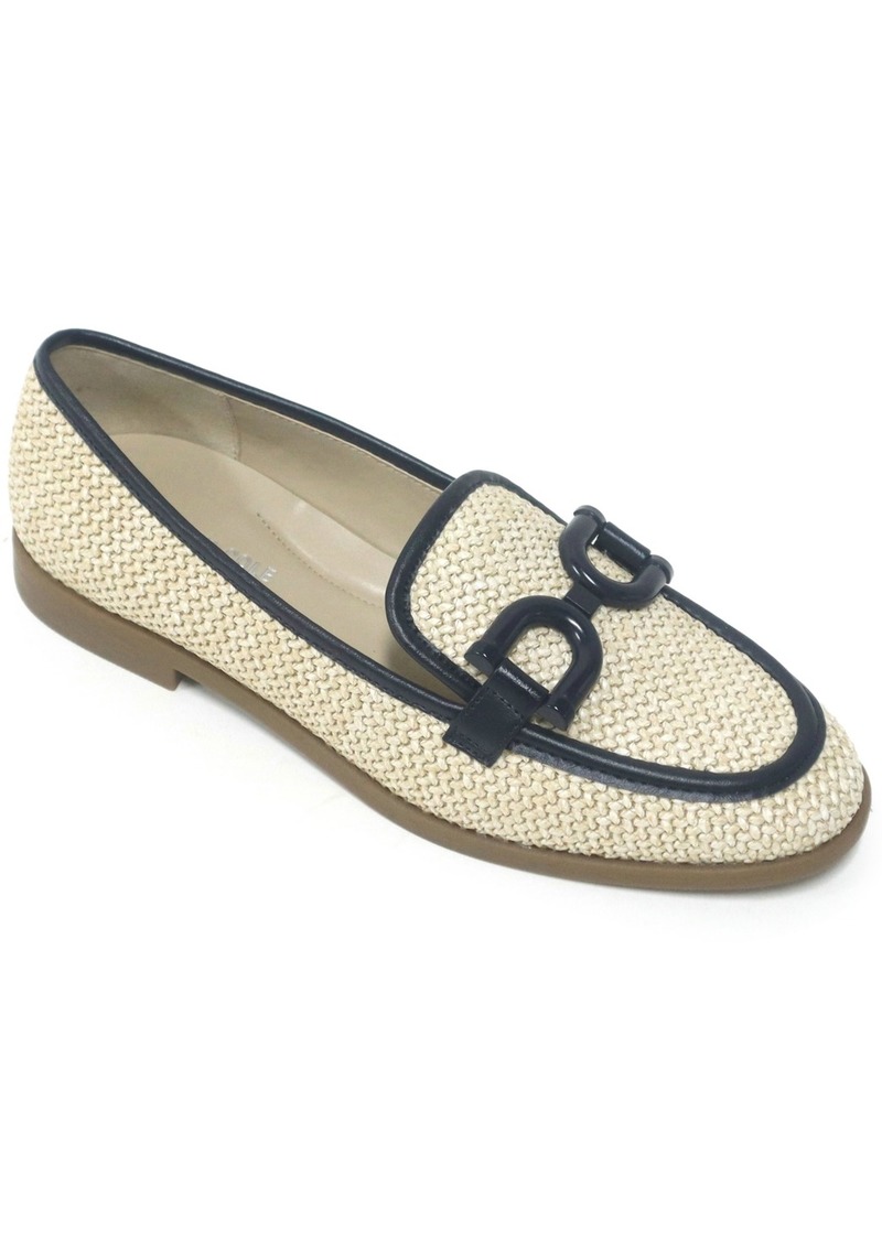 Kenneth Cole New York Women's Linda Bit Raffia Loafers - Natural, Navy