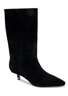 Kenneth Cole New York Women's Meryl Kitten Heel Calf Boots - Black Suede