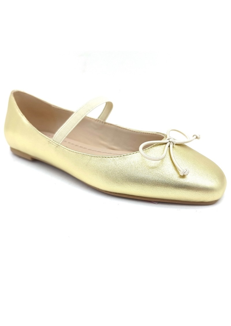 Kenneth Cole New York Women's Myra Square Toe Ballet Flats - Soft Gold Leather