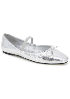 Kenneth Cole New York Women's Myra Square Toe Ballet Flats - Silver - Manmade