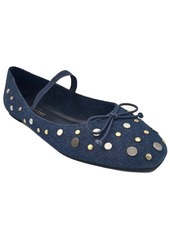 Kenneth Cole New York Women's Myra Stud Mary Jane Flats - Denim- Fabric