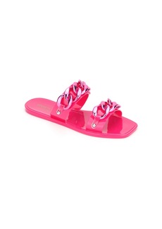 Kenneth Cole New York Women's Naveen Chain Jelly Slide Flat Sandals - Beet