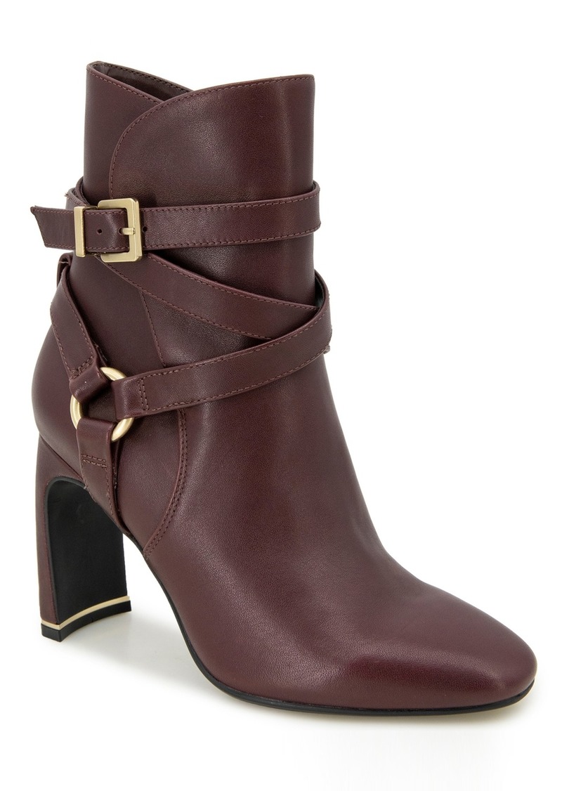 Kenneth Cole New York Women's Nellie Block Heel Booties - Oxblood Leather