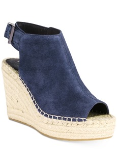 Kenneth Cole New York Women's Olivia Espadrille Peep-Toe Wedges - Navy