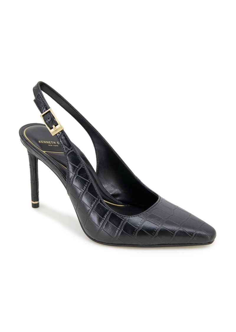 Kenneth Cole New York Women's Quinnly Slingback Pumps - Black Croco