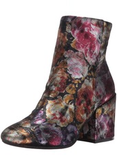 Kenneth Cole New York Womens Reeve Block Heel Metallic Floral Ankle Bootie