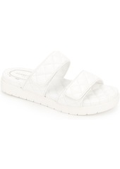 Kenneth Cole New York Women's Reeves Quilted Two Band Flat Sandals - White