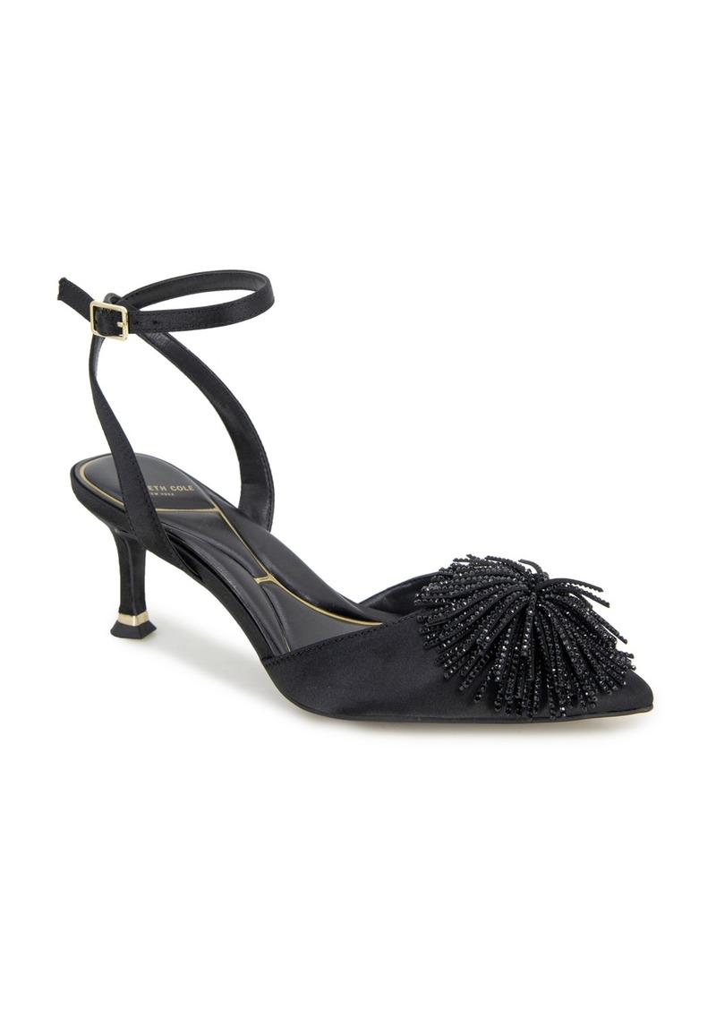 Kenneth Cole New York Women's Umi Pom Pom Pumps - Black Satin