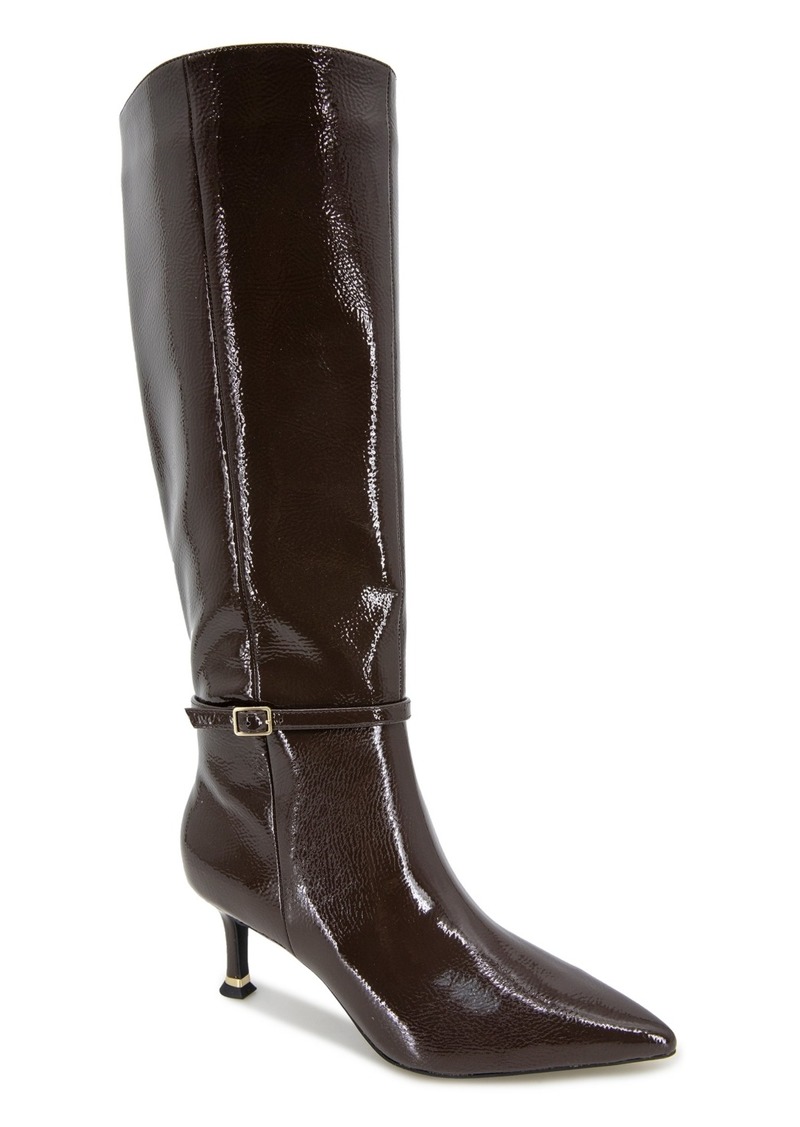 Kenneth Cole New York Women's Utah Pointed Toe Knee High Boots - Chocolate Patent