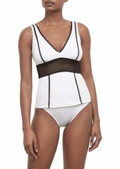 Kenneth Cole New York Women's Standard V-Neck Wide Band Tankini Swimsuit Top
