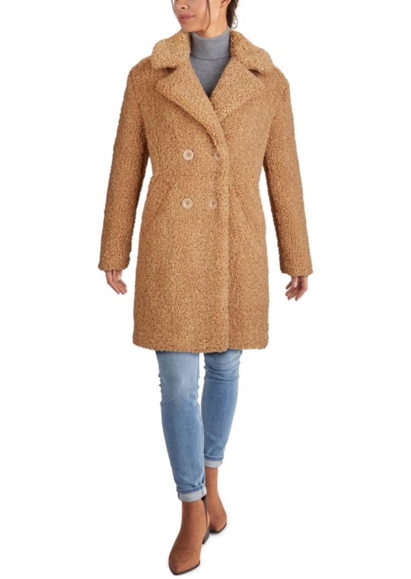 Kenneth Cole Double-Breasted Faux-Fur Teddy Coat