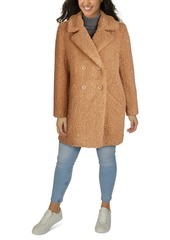Kenneth Cole Plus Size Double-Breasted Faux-Fur Teddy Coat