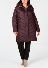Kenneth Cole Plus Size Faux-Fur-Trim Hooded Puffer Coat