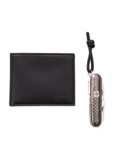 Kenneth Cole REACTION Men's Minimalist Slimfold Wallet with Multi-Tool Set  One size