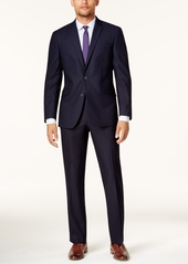 Kenneth Cole Reaction Men's Ready Flex Navy Shadow Check Slim-Fit Suit