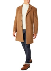 Kenneth Cole Reaction Men's Single-Breasted Classic Fit Overcoat - Camel