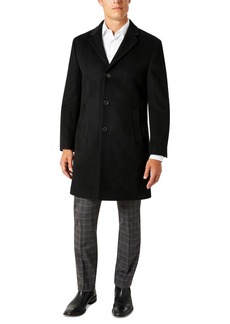 Kenneth Cole Reaction Men's Single-Breasted Classic Fit Overcoat - Black