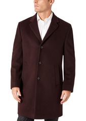 Kenneth Cole Reaction Men's Single-Breasted Classic Fit Overcoat - Burgundy