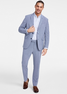 Kenneth Cole Reaction Men's Slim-Fit Mini-Houndstooth Suit - Blue