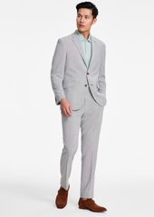 Kenneth Cole Reaction Men's Slim-Fit Mini-Houndstooth Suit - Cream Grey