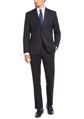 Kenneth Cole Reaction Men's Slim-Fit Ready Flex Stretch Navy Blue Crepe Stripe Suit