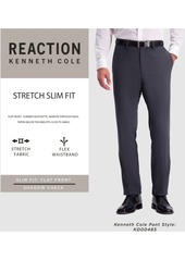 Kenneth Cole Reaction Men's Slim-Fit Shadow Check Dress Pants - Brown