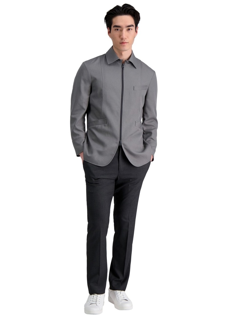 Kenneth Cole Reaction Men's Slim-Fit Stretch Dress Pants, Created for Macy's - Dark Gray Heather