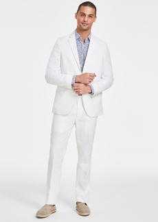 Kenneth Cole Reaction Men's Slim-Fit Stretch Linen Solid Suit - Cream