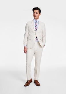 Kenneth Cole Reaction Men's Slim-Fit Stretch Linen Solid Suit - Tan
