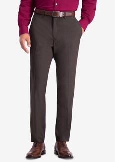 Kenneth Cole Reaction Men's Slim-Fit Stretch Premium Textured Weave Dress Pants - Chocolate