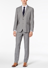 Kenneth Cole Reaction Men's Slim-Fit Ready Flex Stretch Light Gray Box Plaid Suit