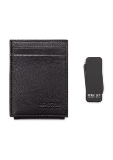 Kenneth Cole REACTION Men's Slim Magnetic Front Pocket Wallet with Dual Money Clip Tool Set  One size