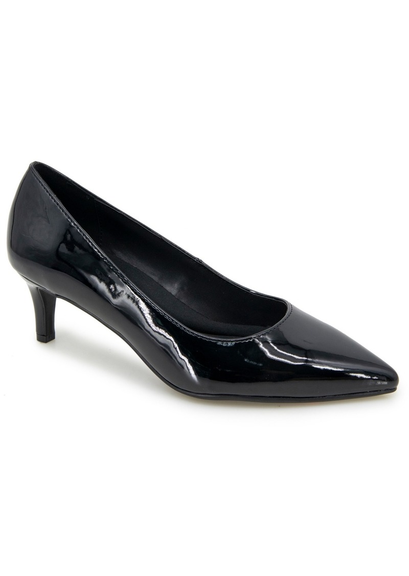 Kenneth Cole Reaction Women's Bexx Kitten Heel Pumps - Black Patent