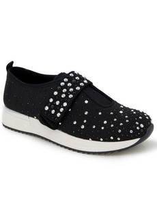 Kenneth Cole Reaction Women's Cameron Jeweled Adjustable Closure Sneakers - Black