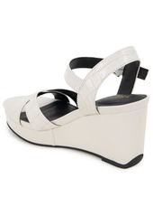 Kenneth Cole Reaction Women's Clarissa Wedge Sandals - Ecru Croco