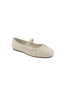 Kenneth Cole Reaction Women's Eimar Imitation Pearl Square Toe Ballet Flats - Soft Gold