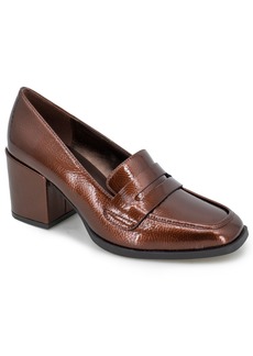 Kenneth Cole Reaction Women's Elsa Block Heel Pumps - Brown Patent