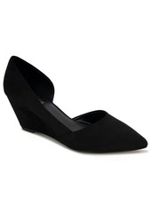 Kenneth Cole Reaction Women's Eltinn D'Orsay Wedge Pumps - Black Microsuede