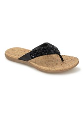 Kenneth Cole Reaction Women's Glamathon Flat Sandals - Black/Natural