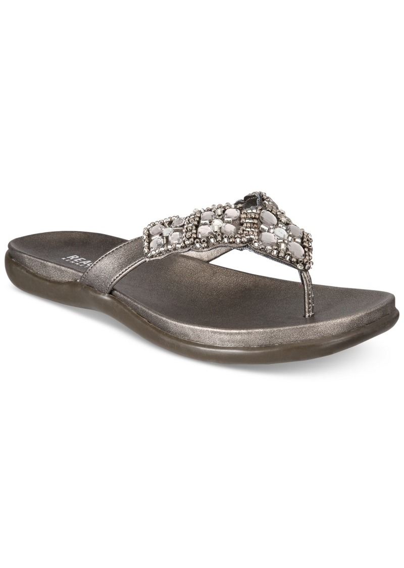 Kenneth Cole Reaction Women's Glamathon Flat Sandals - Pewter