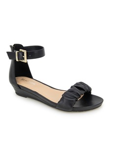 Kenneth Cole Reaction Women's Great Scrunch Two-Piece Wedge Sandals - Black