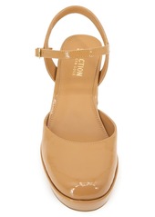 Kenneth Cole Reaction Women's Indya Block Heel Pumps - Camel Patent- Polyurethane