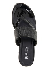 Kenneth Cole Reaction Women's Pepea Cross Jewel Wedge Sandals - Pewter Elastic