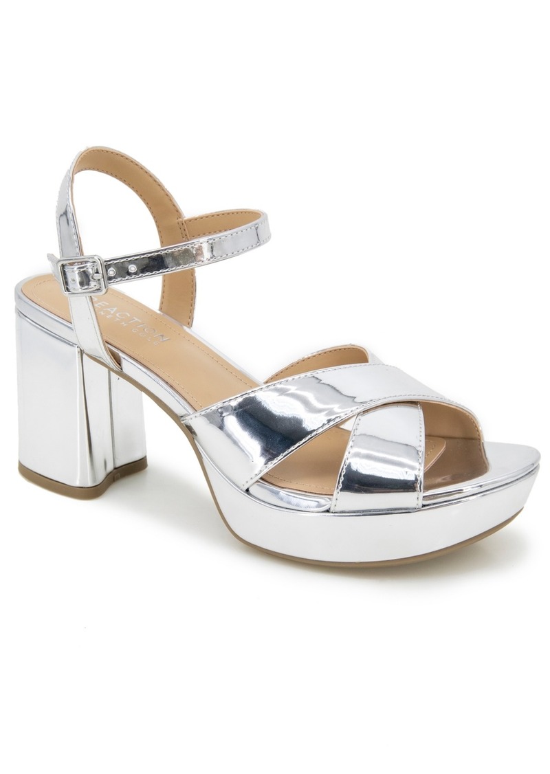 Kenneth Cole Reaction Women's Reeva Criss-Cross Platform Dress Sandals - Silver