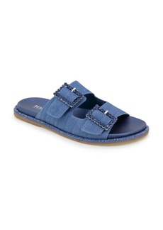 Kenneth Cole Reaction Women's Sydney Two Band Jewel Buckle Flat Sandals - Denim